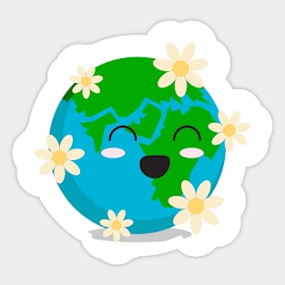 Spring Earth Day Illustration Sticker